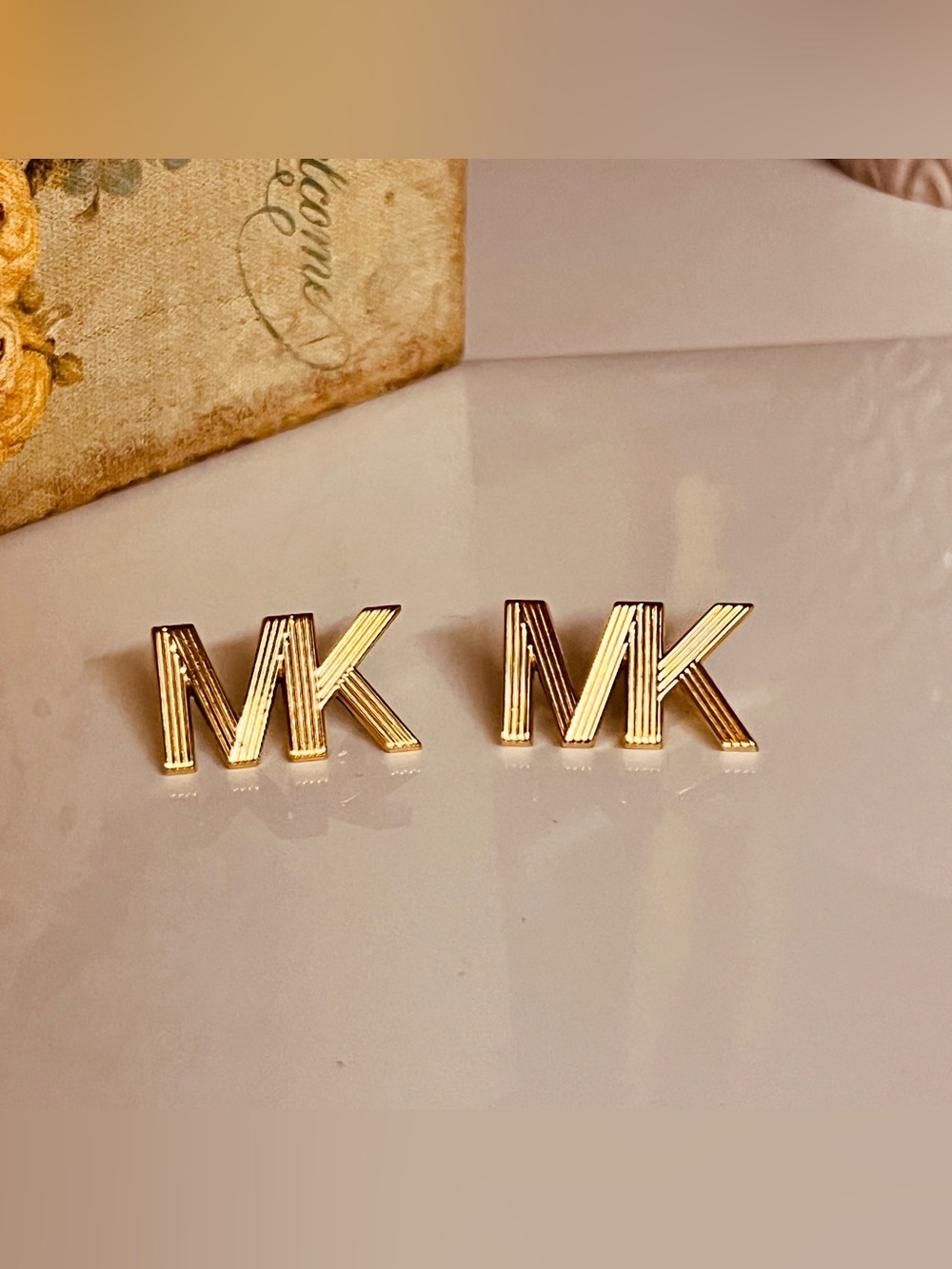 Michael Kors | Gold//Silver Tone MK Shoe Lace Charms | Sneaker Accessories